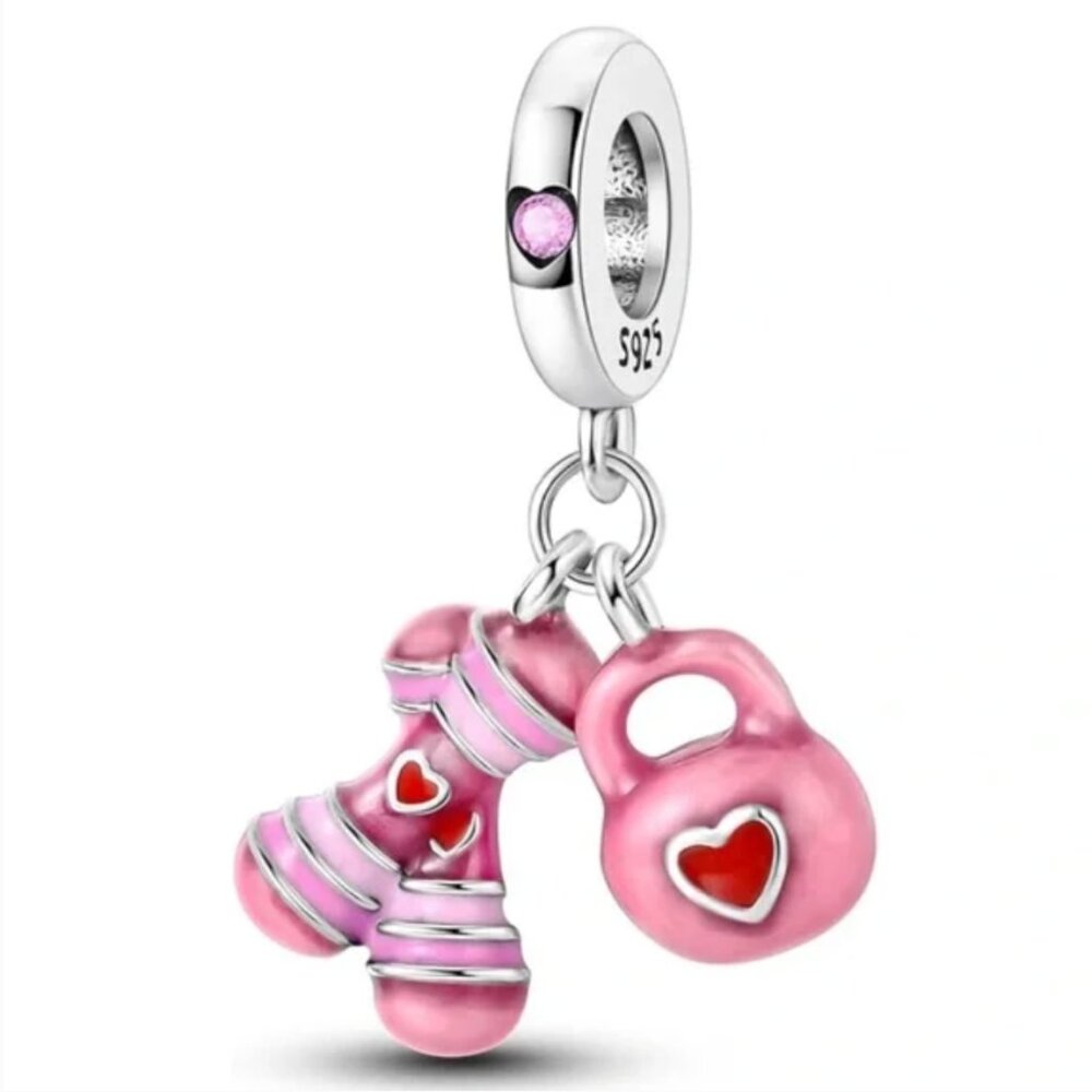 Workout 925S Charm Compatible with Pandora Bracelet
